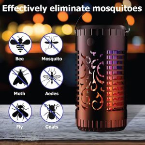 Mosquito Killer Lamp - solar mosquito killer, 2 in 1 Killer with Ultraviolet Lamp,ith Flame Atmosphere, 395nm UV mosquito killer, IP65 waterproof flame lampfor Table, Garden, Patio, Tree, Yard, Drive